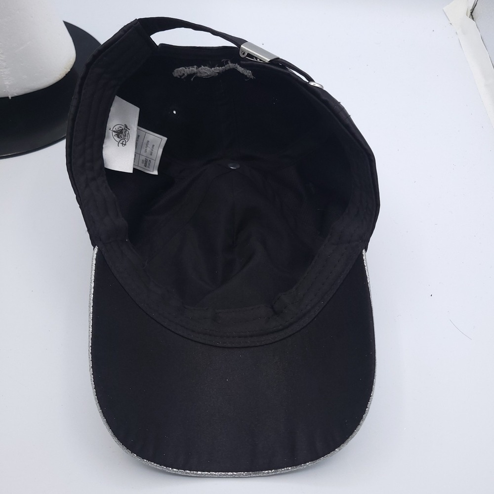 Disney Parks Cinderella Castle Cap Hat Black With Silver Glitter and Rhinestones - Picture 7 of 10